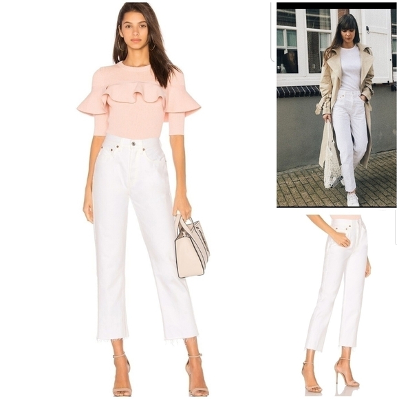 RE/DONE Originals High Rise Stove Pipe. Color white, Size 29 - Picture 2 of 16